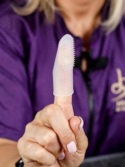 Soft silicone brush stocking-shaped for dogs and cats