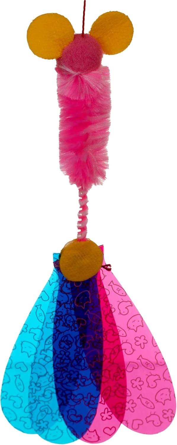 Cat Toy | Interactive Cat Fishing Rod with Mouse | Teaser Angel with Unpredictable Movement | Promotes Hunting Instinct | For Cats