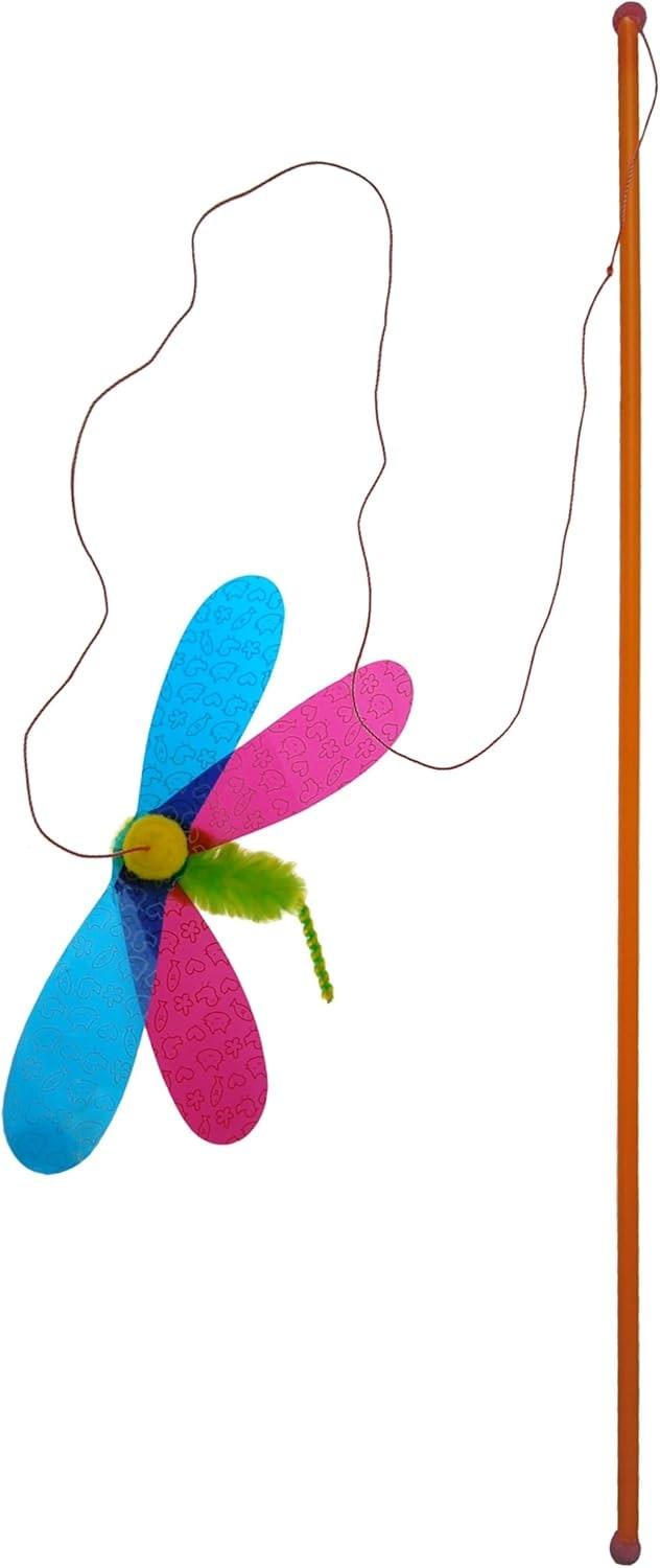 Cat Toy | Interactive Cat Fishing Rod | Teaser Angel with Bee | Unpredictable Movement | For Cats