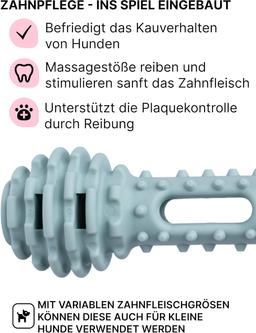 Dog Toothbrushes Toy 2-in-1 - Chew Toy for Teeth Cleaning & Gum Massage - Interactive Dental Care for Dogs - Robust & Durable for Daily Dental Care
