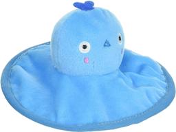 Dog Toy Alien Blue Frisbee - Soft Plush Flying Disc with Squeaker & Bell - For Small Dogs & Puppies