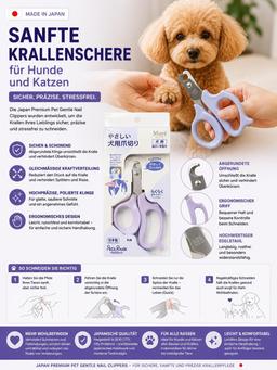 Nail Cutter for Dogs & Cats - Gentle, Precise Cutting - Professional Nail Clippers from Japan - Safe & Ergonomic