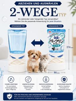 Deodorante liquido 400 ml | Profumo Aqua Soap | deodorante a 3 strati per cani e gatti | freschezza duratura | Made in Giappone