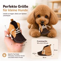 Leather Dog Toy Boots for Small and Mini Dogs Robust & Bite Resistant Dental Care & Gum Massage Chew Toy for Training & Behavior Correction