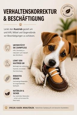 Chaussure en cuir pour petits et petits chiens, résistante aux morsures et durable, soin des dents et massage des gencives, jouet à mâcher pour l'entraînement et la correction du