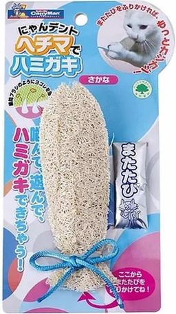 Juguete para gatos con matatabi y luffa – Juguete dental natural, juguete antimasticar para gatos y gatitos, alivio del estrés, interactivo, algodón