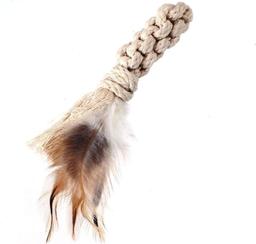 Cat Toy Rope with Feathers, Cotton, Matatabi, Dental Care & Stress Relief, Interactive, for Cats & Kittens