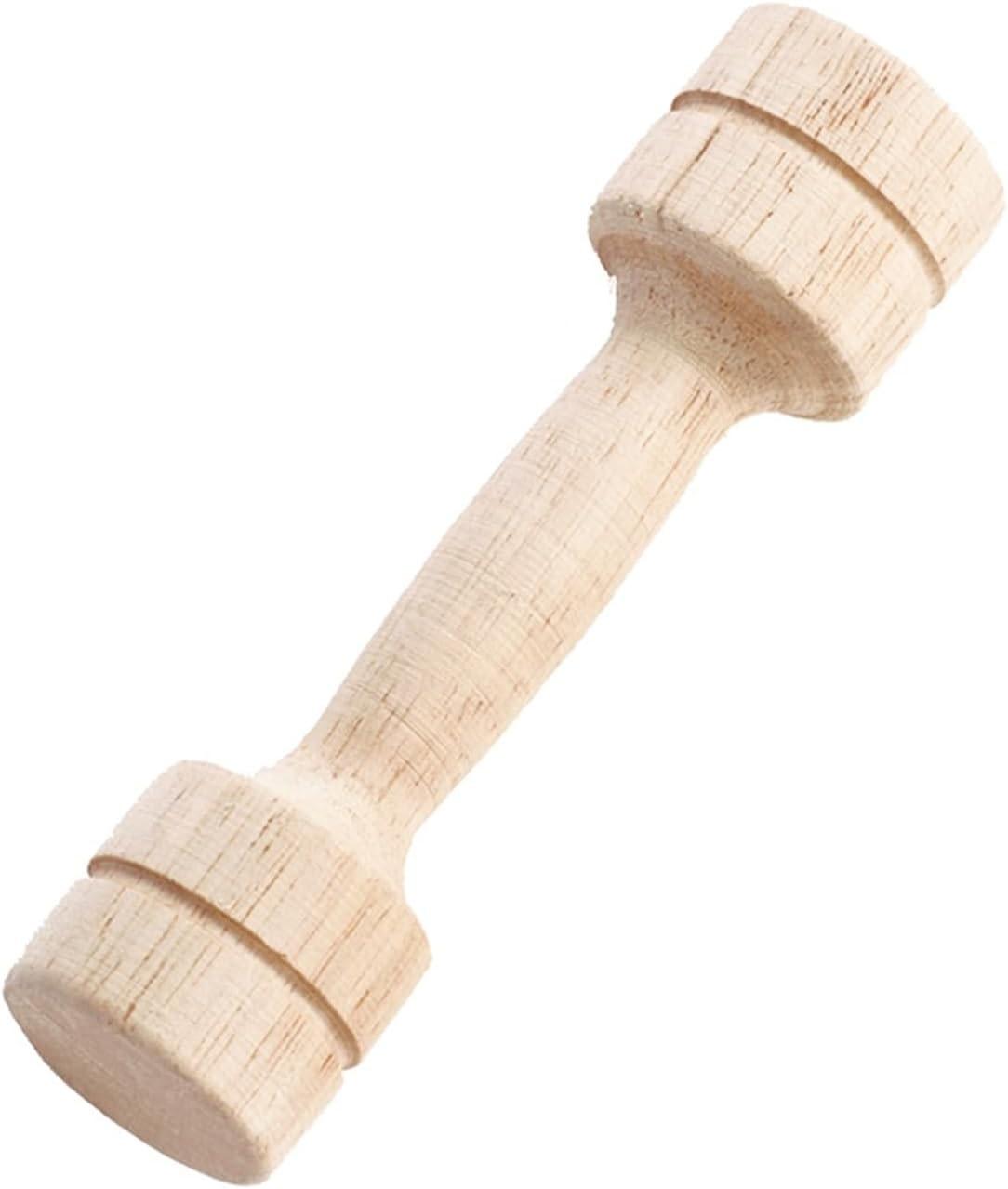 Dog Training Toy Wooden Dumbbell SS 11 cm - Anti-Chew Toy for Dogs, Natural Wood, Behavior Training, Stress Relief, Robust, for Small Dogs