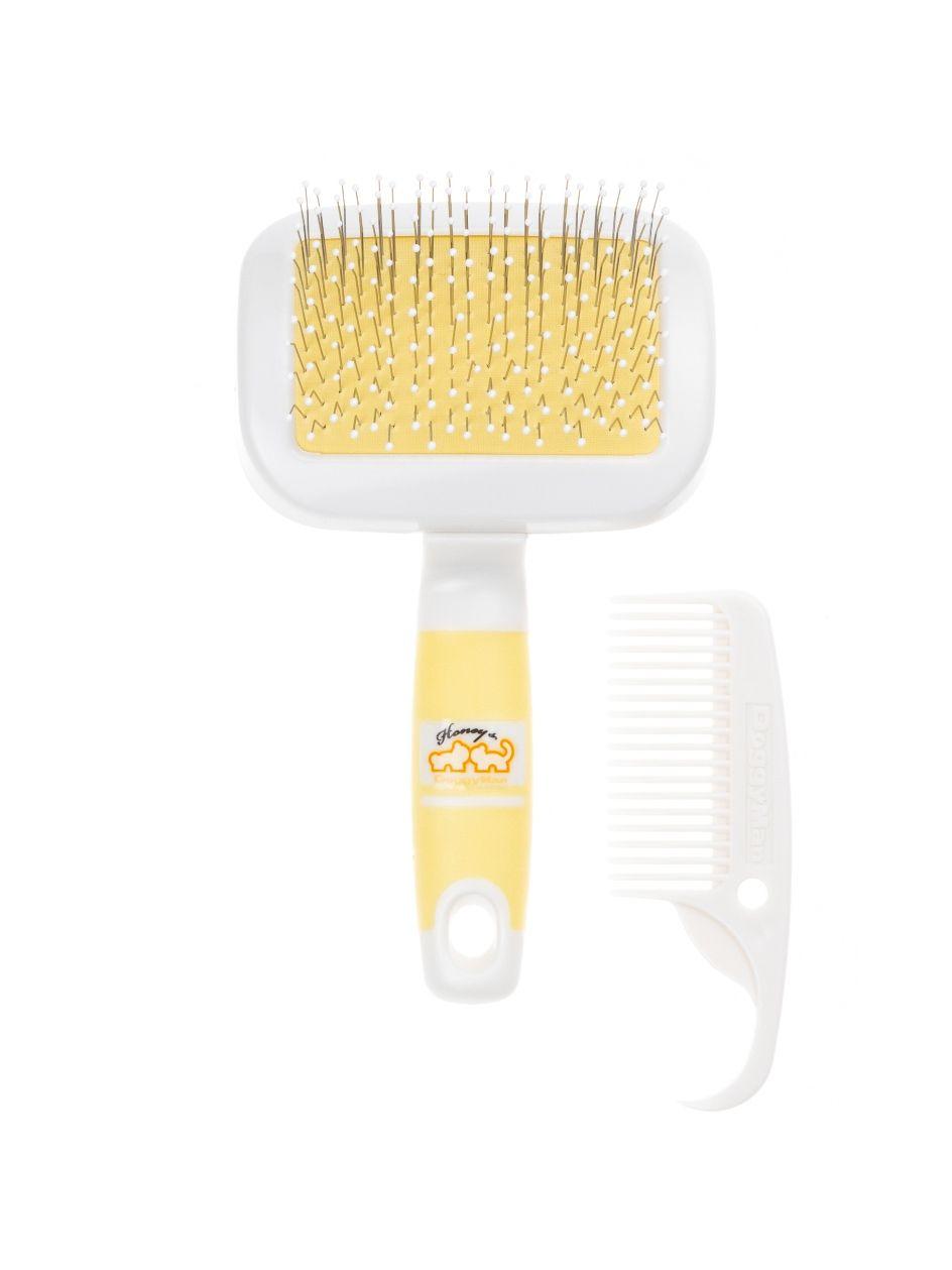 Smoothing brush with droplet to eliminate hair loss for dogs and cats, complete with comb, universal for long and short hair.