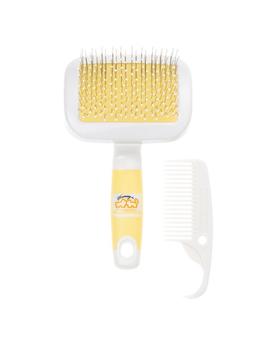 Cepillo liso con gotitas para eliminar la caída del cabello para perros y gatos, completo con peine, universal, para cabello largo y corto. 1
