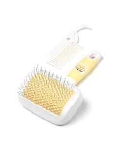 Cepillo liso con gotitas para eliminar la caída del cabello para perros y gatos, completo con peine, universal, para cabello largo y corto. 3