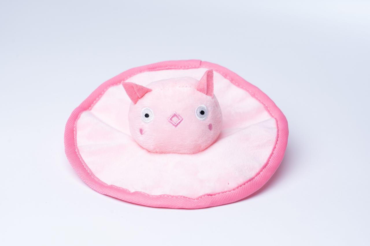 Disco volador de juguete para perros, diseño de cerdito (frisbee), color rosa