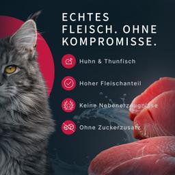 Katzen Creme Mousse – Thunfisch (Maguro) & Huhn, funktionales Nassfutter zur Unterstützung der Verdauung & Darmflora, le