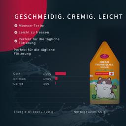 Katzen Creme Mousse – Thunfisch (Maguro) & Huhn, funktionales Nassfutter zur Unterstützung der Verdauung & Darmflora, le