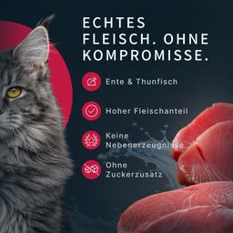 Katzen Creme Mousse – Ente & Thunfisch (Maguro), funktionales Nassfutter zur Unterstützung der Harnwege, leicht verdauli