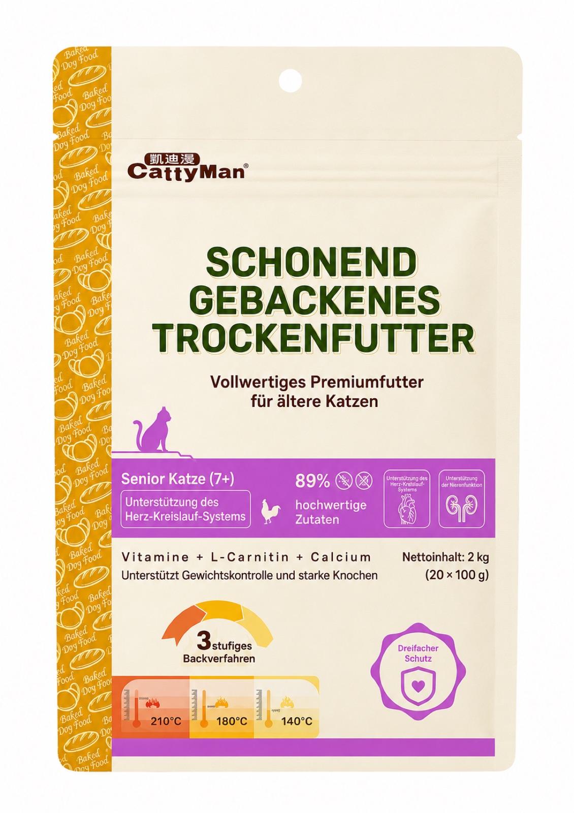 Ofengebackenes Trockenfutter für Senior-Katzen 2 kg