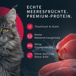 Katzen Nassfutter „Moment des Glücks“ – Thunfisch & Huhn mit Bonito, Premium Katzenfutter im Beutel, getreidefrei, für s