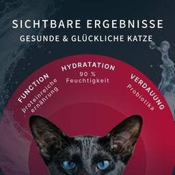 Katzen Nassfutter „Moment des Glücks“ – Thunfisch & Jakobsmuschel mit Bonito, Premium Katzenfutter im Beutel, für steril