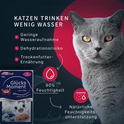 Katzen Nassfutter „Moment des Glücks“ – Thunfisch & Krabbe mit Bonito, Premium Katzenfutter im Beutel, für sterilisierte