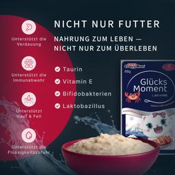Katzen Nassfutter „Moment des Glücks“ – Thunfisch & Krabbe mit Bonito, Premium Katzenfutter im Beutel, für sterilisierte