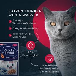 Katzen Nassfutter „Moment des Glücks“ – Thunfisch & Garnelen mit Bonito, Premium Katzenfutter im Beutel, für sterilisier