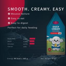 Hunde Creme-Mousse Ente Leber & Gemüse, Hundesnack weich, für Haut & Fell Unterstützung, Welpen & Hunde, hochwertig, Hun