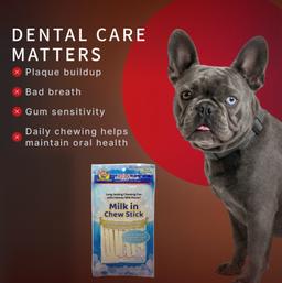 Dental Sticks für Hunde – Milch-Kaustangen mit Laktobakterien zur Vorbeugung von Zahnstein und Zahnbelag, Größe S, 80 g