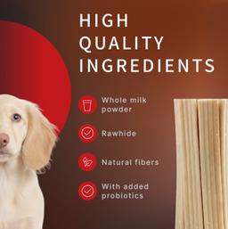 Dental Sticks für Hunde – Milch-Kaustangen mit Laktobakterien zur Vorbeugung von Zahnstein und Zahnbelag, Größe M, 80 g