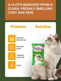 Shampoo-Tücher zum schnellen Baden ohne Wasser mit Kollagen und Plazenta für Katzen, 25 St. 6