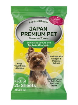 Shampoo-Tücher  für mittlere und kleine Hunde zum schnellen Baden ohne Wasser mit Kollagen und Plazenta, 25 St.. 1