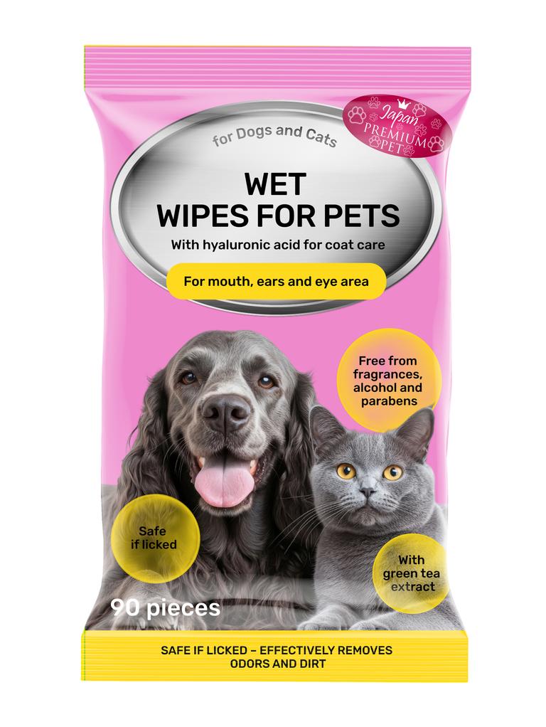 Nasstücher für Basispflege  für Augen, Ohren und Maul von Hunden und Katzen. 90 St.