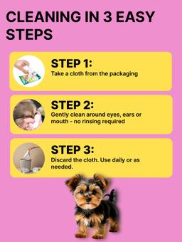 Wet wipes for basic mouth, ears and eyes care for dogs and cats, 90 pcs. 3