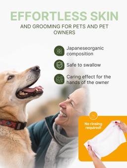 Toallitas champú para Perros con baño exprés sin agua con colágeno y placenta, 15 Uds. 2
