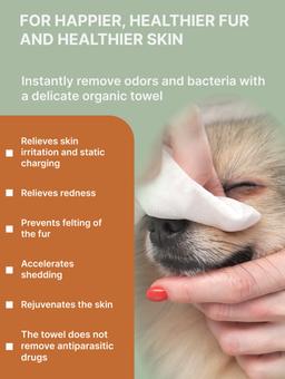 Toallitas champú para Perros con baño exprés sin agua con colágeno y placenta, 15 Uds. 3