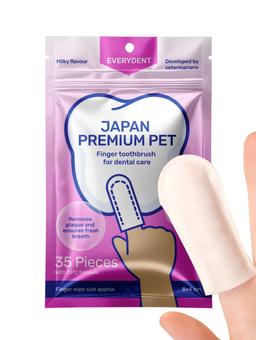 Toallitas húmedas anatómicas en forma de dedo para la limpieza de dientes y encías de perros y gatos, 35 uds. 1