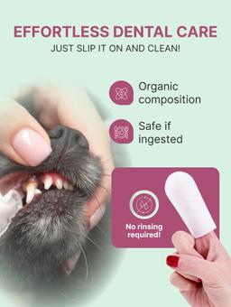 Toallitas húmedas anatómicas en forma de dedo para la limpieza de dientes y encías de perros y gatos, 35 uds. 2
