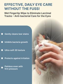 Anatomical wet fingertip wipe to eliminate lacrimal tracks and care for the eyes of dogs and cats, 35 pcs. 3