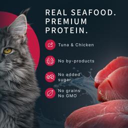 "Momento di Felicità" Alimento umido per gatti – Tonno e pollo con bonito, alimento premium in busta per gatti sterilizzati, senza cereali, 68 g 2