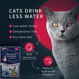 "Momento di Felicità" Alimento umido per gatti – Tonno e pollo con bonito, alimento premium in busta per gatti sterilizzati, senza cereali, 68 g 4