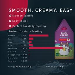 Mousse cremosa para gatos – Pato y atún (Maguro), alimento húmedo funcional para apoyar las vías urinarias, de fácil digestión, apto para gatitos y gatos adultos, 55 g 3