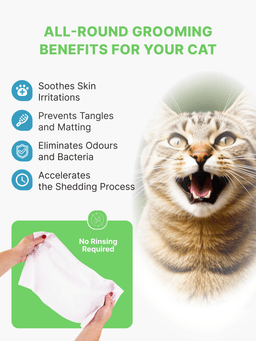 Toallitas champú para baño exprés sin agua previene las alergias cutáneas. Para gatos 25 Uds. 2