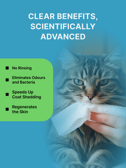 Toallitas champú para baño exprés sin agua previene las alergias cutáneas. Para gatos 25 Uds. 3