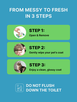 Toallitas champú para baño exprés sin agua previene las alergias cutáneas. Para gatos 25 Uds. 4