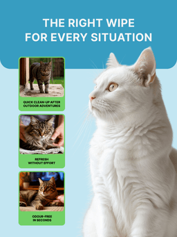 Toallitas champú para baño exprés sin agua previene las alergias cutáneas. Para gatos 25 Uds. 6
