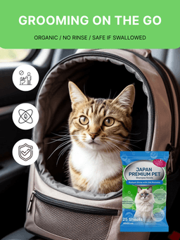 Toallitas champú para baño exprés sin agua previene las alergias cutáneas. Para gatos 25 Uds. 7