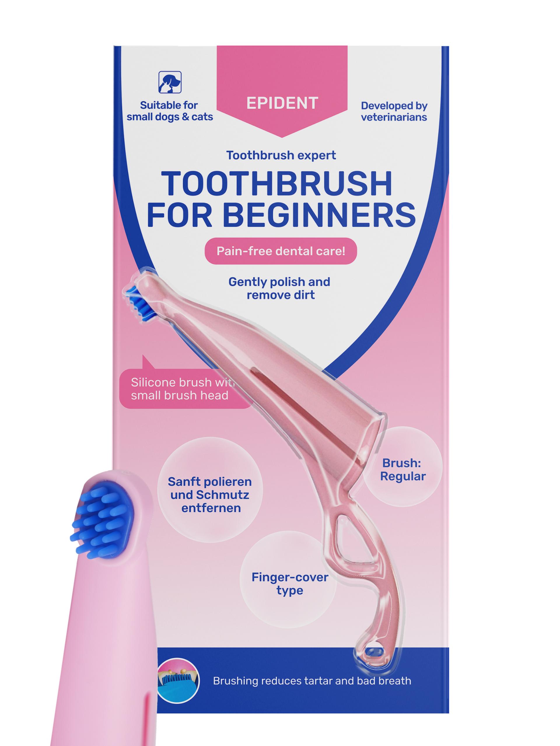 Brosse à dents anatomique à base de silicone pour l'entraînement à l'hygiène dentaire (rose)