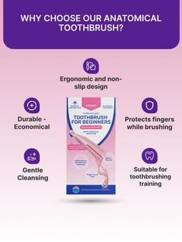 Spazzolino anatomico in silicone per l'igiene dentale (rosa) 7