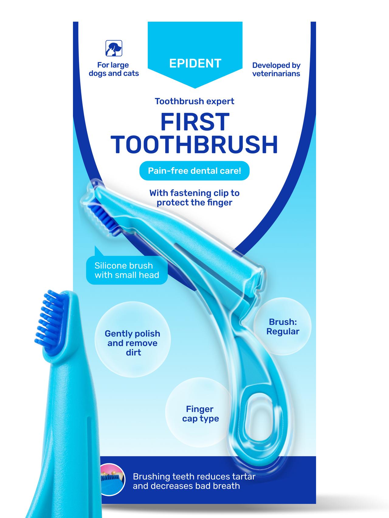 Spazzolino anatomico in silicone per l'igiene dentale (blu)