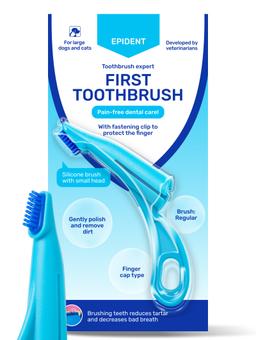 Spazzolino anatomico in silicone per l'igiene dentale (blu) 1