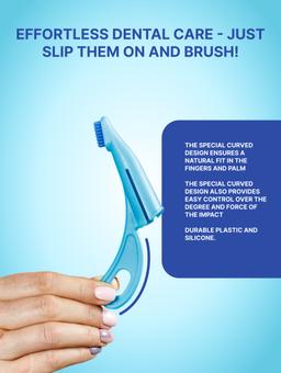Spazzolino anatomico in silicone per l'igiene dentale (blu) 6